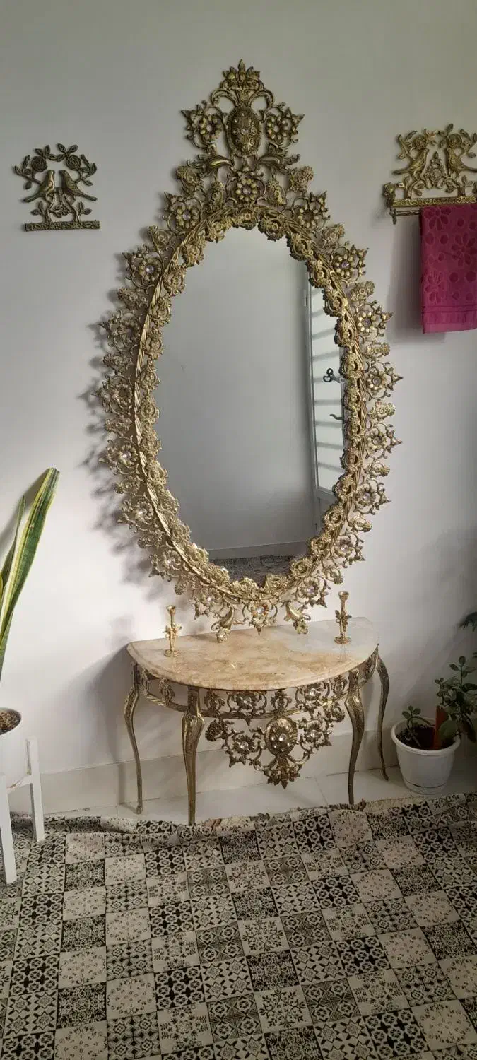 آینه  کنسول برنز|بوفه، ویترین، کنسول|کوهدشت, |دیوار