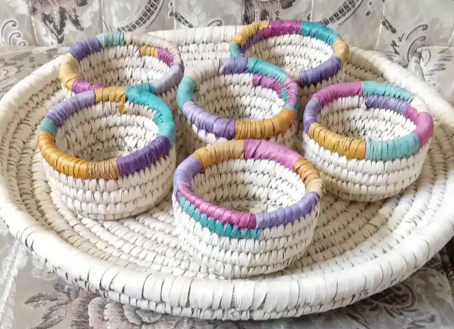 ست حصیری بسیار زیبا|صنایع دستی و سایر لوازم تزئینی|آبدانان, |دیوار