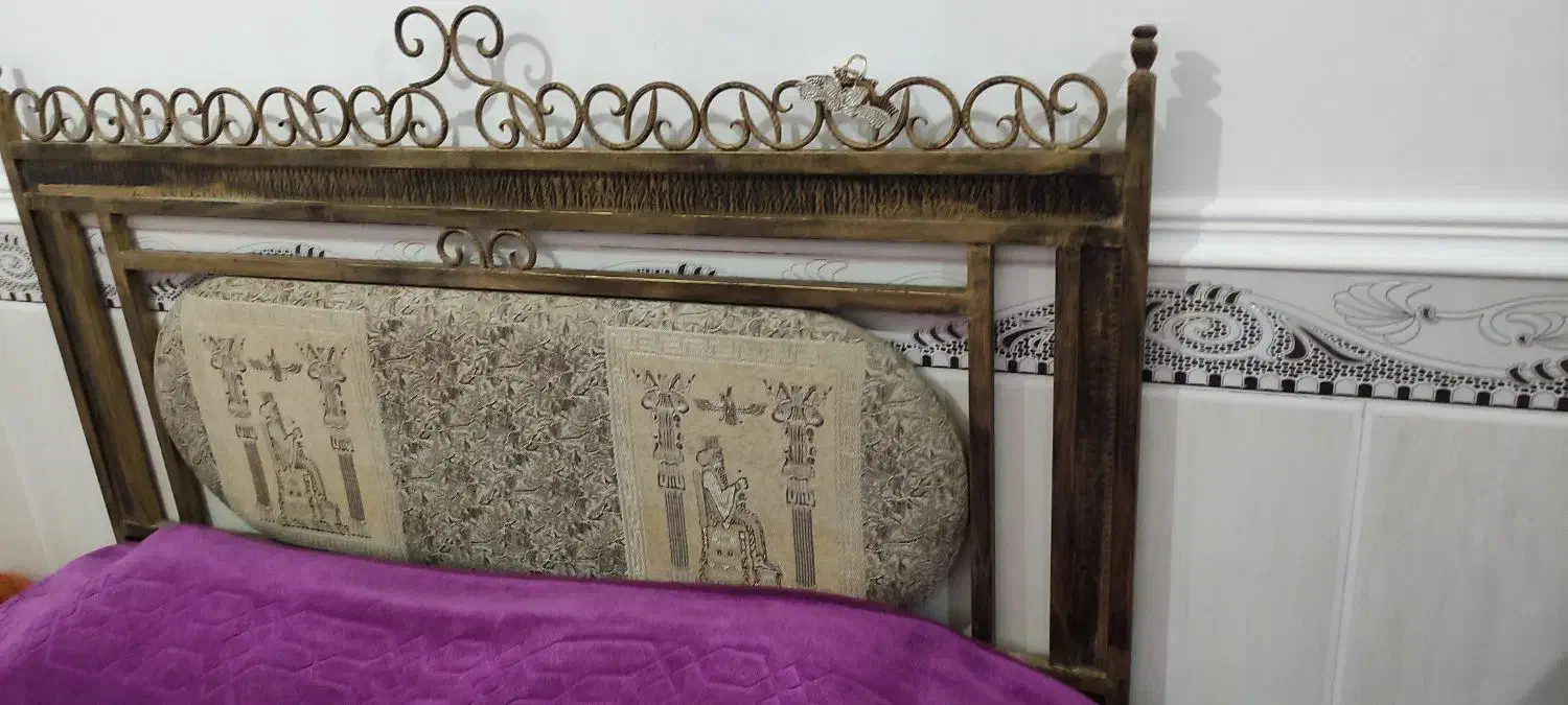 سرویس خواب فلزی دو نفره|تخت و سرویس خواب|آبپخش, |دیوار