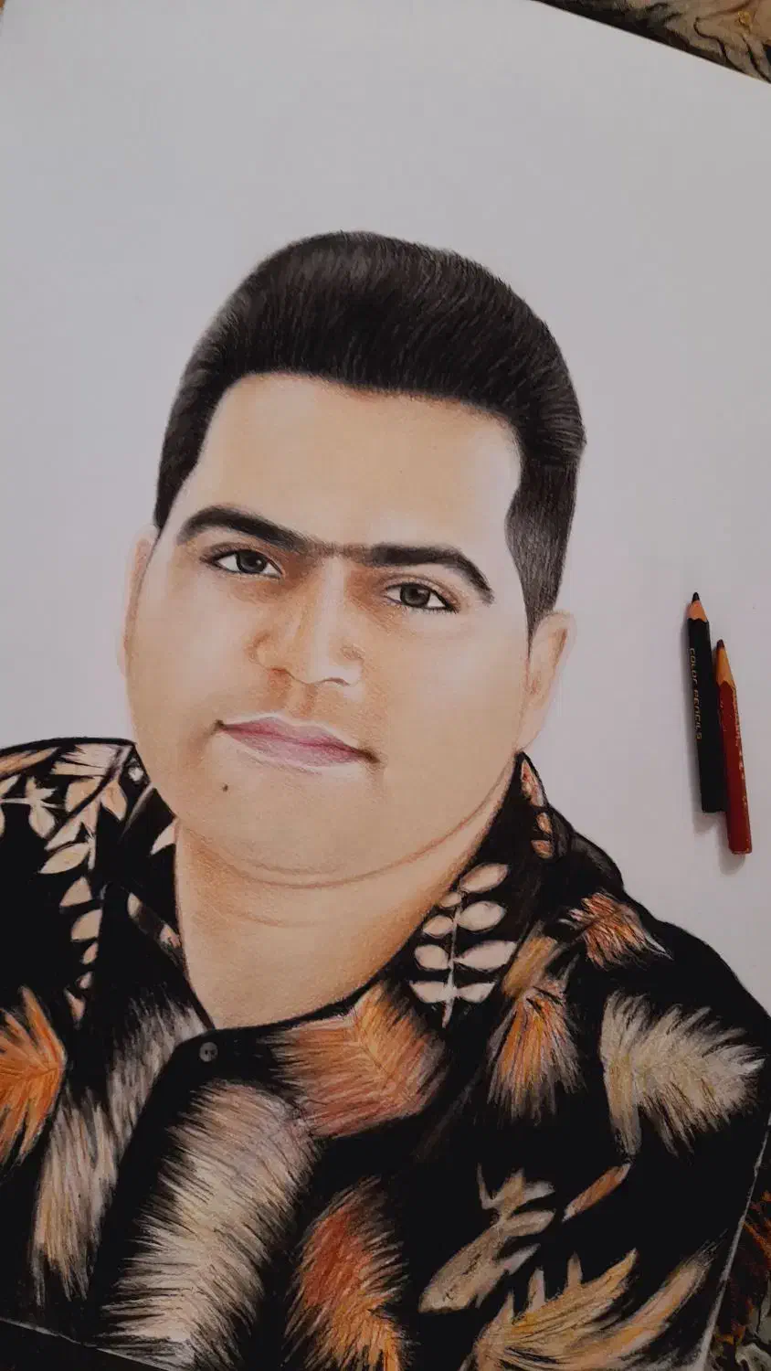 هدیه و نقاشی چهره روز پدر|تابلو، نقاشی، عکس|سیرجان, |دیوار