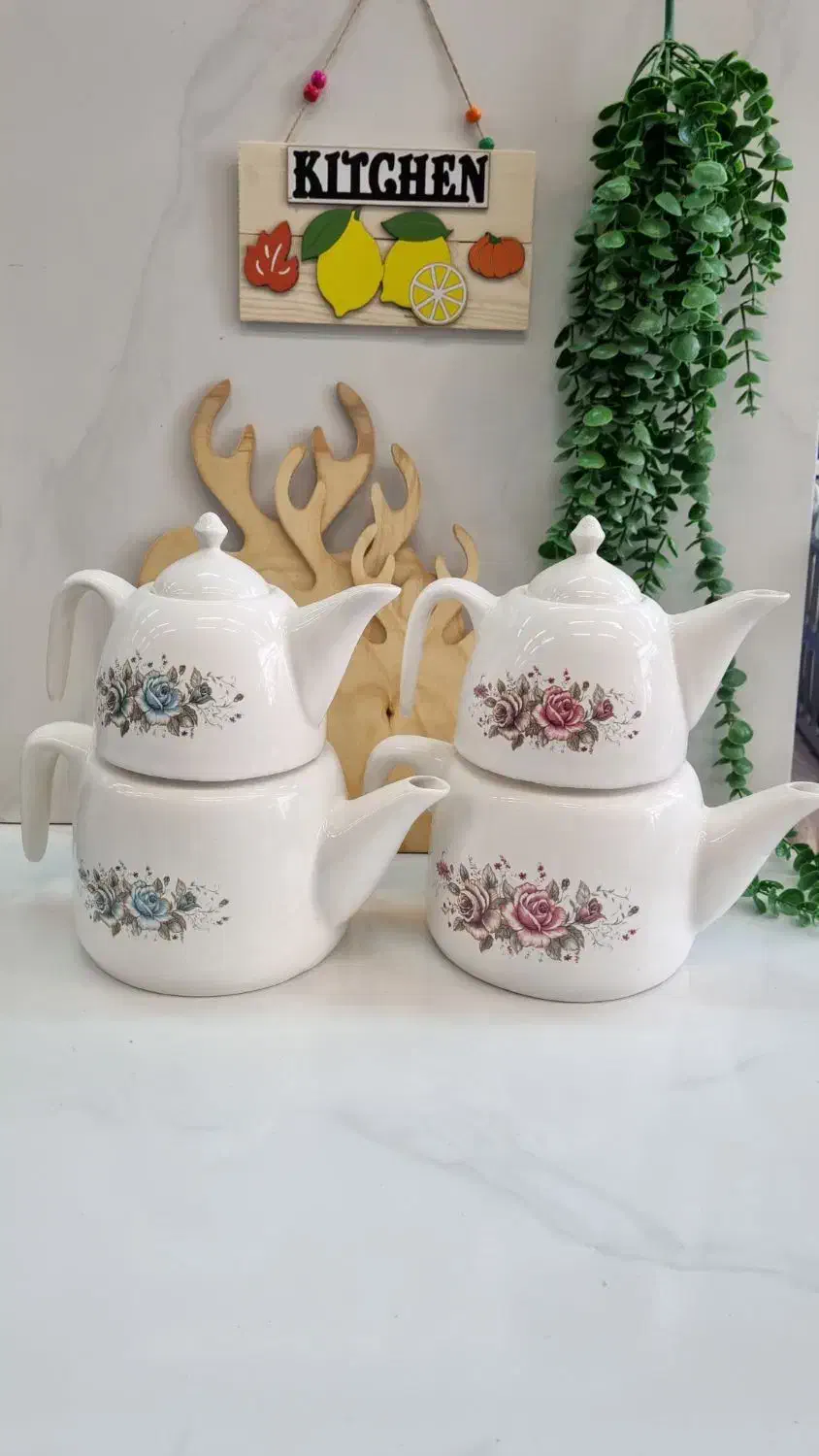 کتری قوری چینی درجه یک|قوری، کتری، قهوهساز دستی|مشهد, هنرور|دیوار