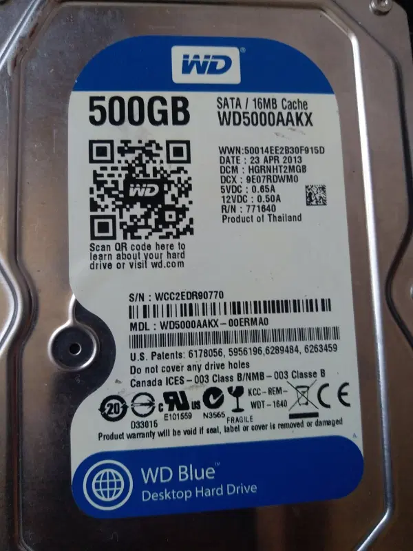 هارد اینترنال 500GB وسترن دیجیتال آبی|قطعات و لوازم جانبی رایانه|کرمانشاه, |دیوار