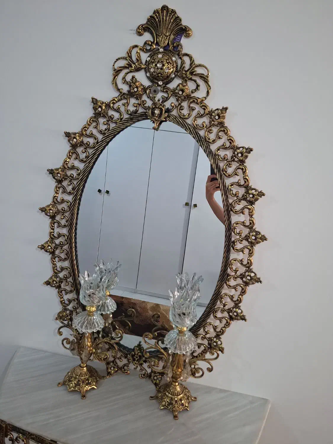 آینه و شمعدان|بوفه، ویترین، کنسول|ملایر, |دیوار