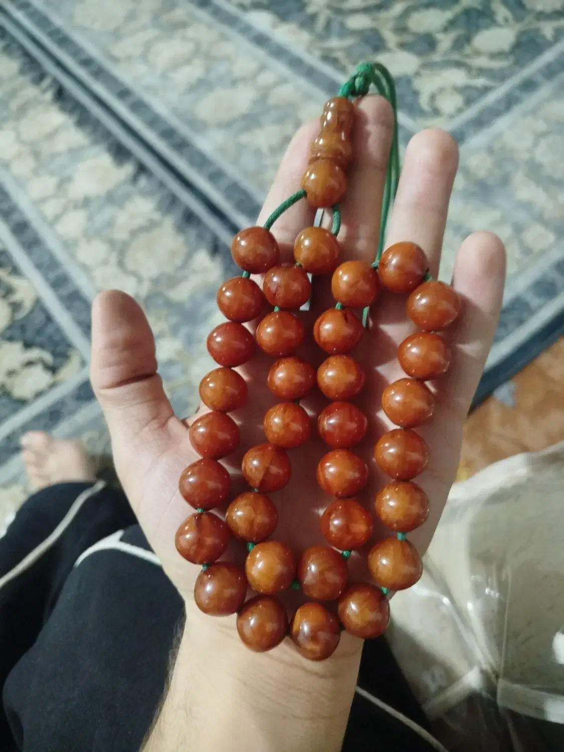 کهربا ۳۳ دانه کهنه|کلکسیون اشیاء عتیقه|قرچک, مهدیه|دیوار