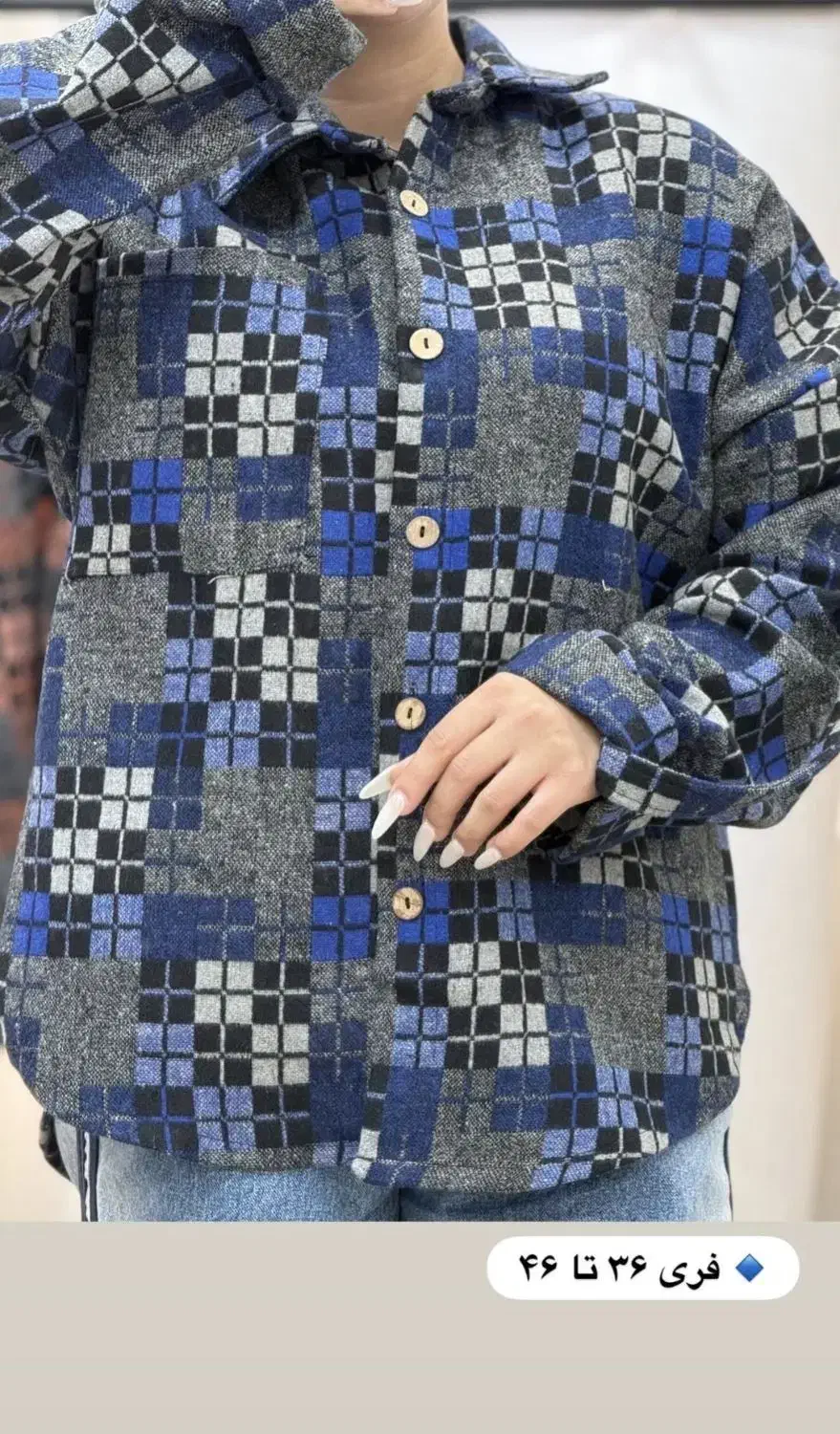 شکت فوتر پشمی چهارخانه پاییزی زنانه مدل ۱۴۰۴|لباس|مراغه, |دیوار