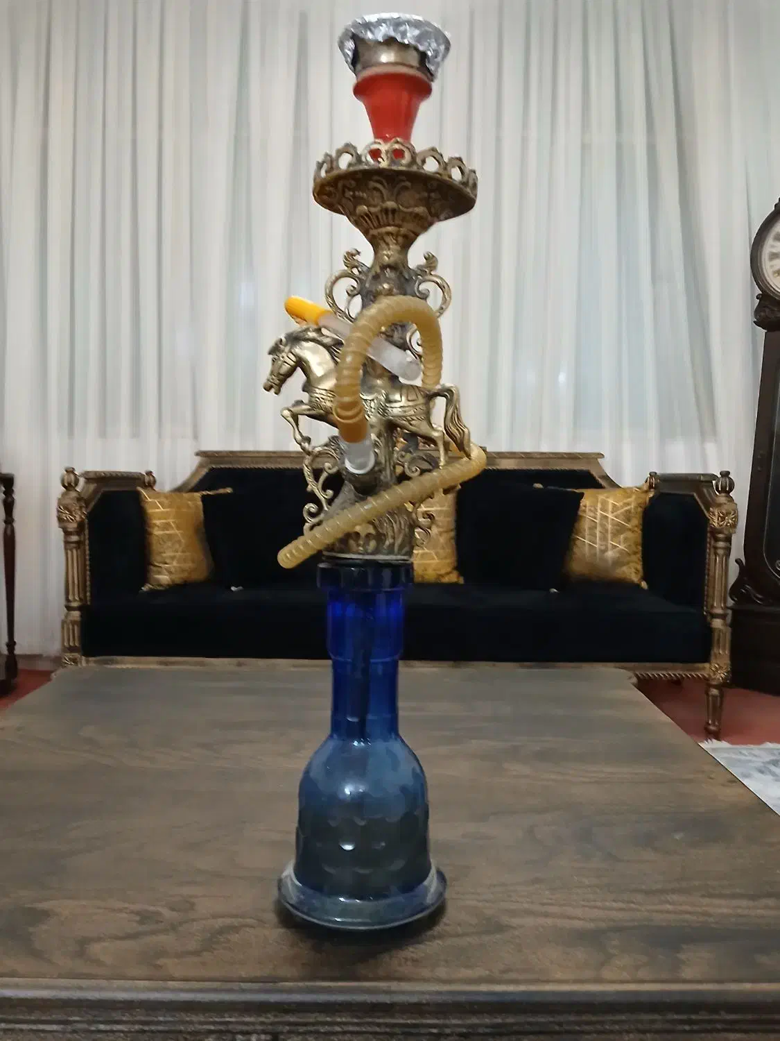 قلیان برنجی تنه سنگین|کلکسیون اشیاء عتیقه|ملارد, |دیوار