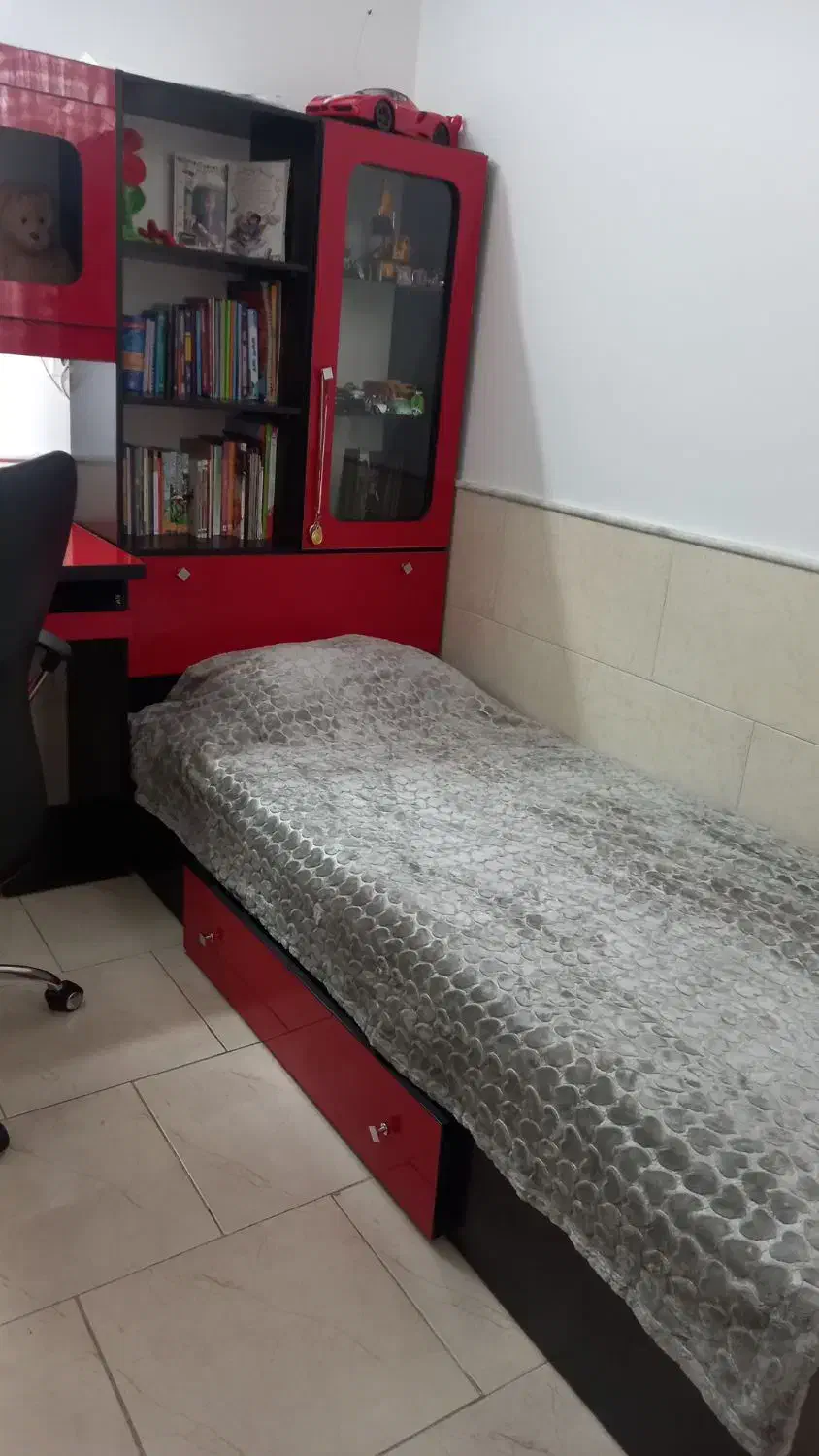 سرویس خواب کودک و نوجوان|تخت و سرویس خواب|سرخه, |دیوار