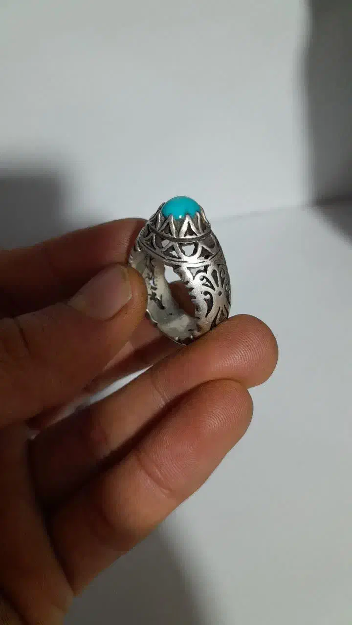 انگشتر نقره فیروزه نیشابور اصل دست ساز قدیمی|جواهرات|قم, شهرک مهدیه (مدرس)|دیوار