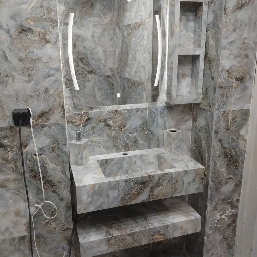 روشویی سرامیکی مدرن مدل دیواری طرح ماربل|لوازم سرویس بهداشتی|همدان, |دیوار