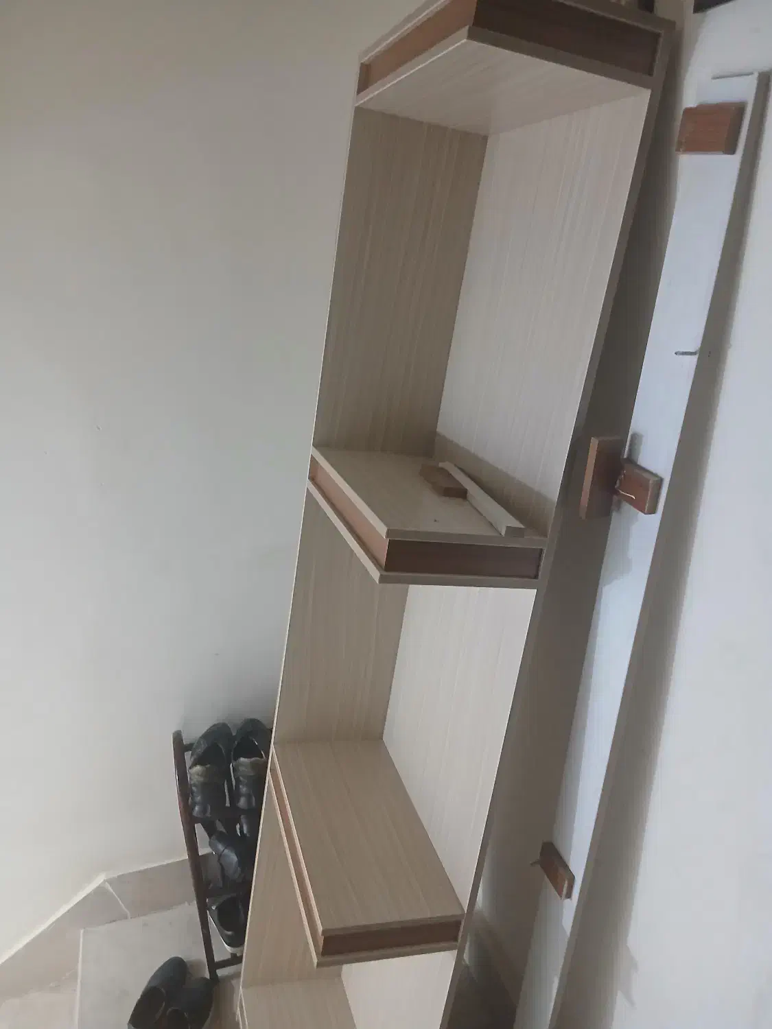 کابینت دو طبقه  و دکوری ام دی اف|کتابخانه، شلف، قفسه‌های دیواری|قزوین, |دیوار