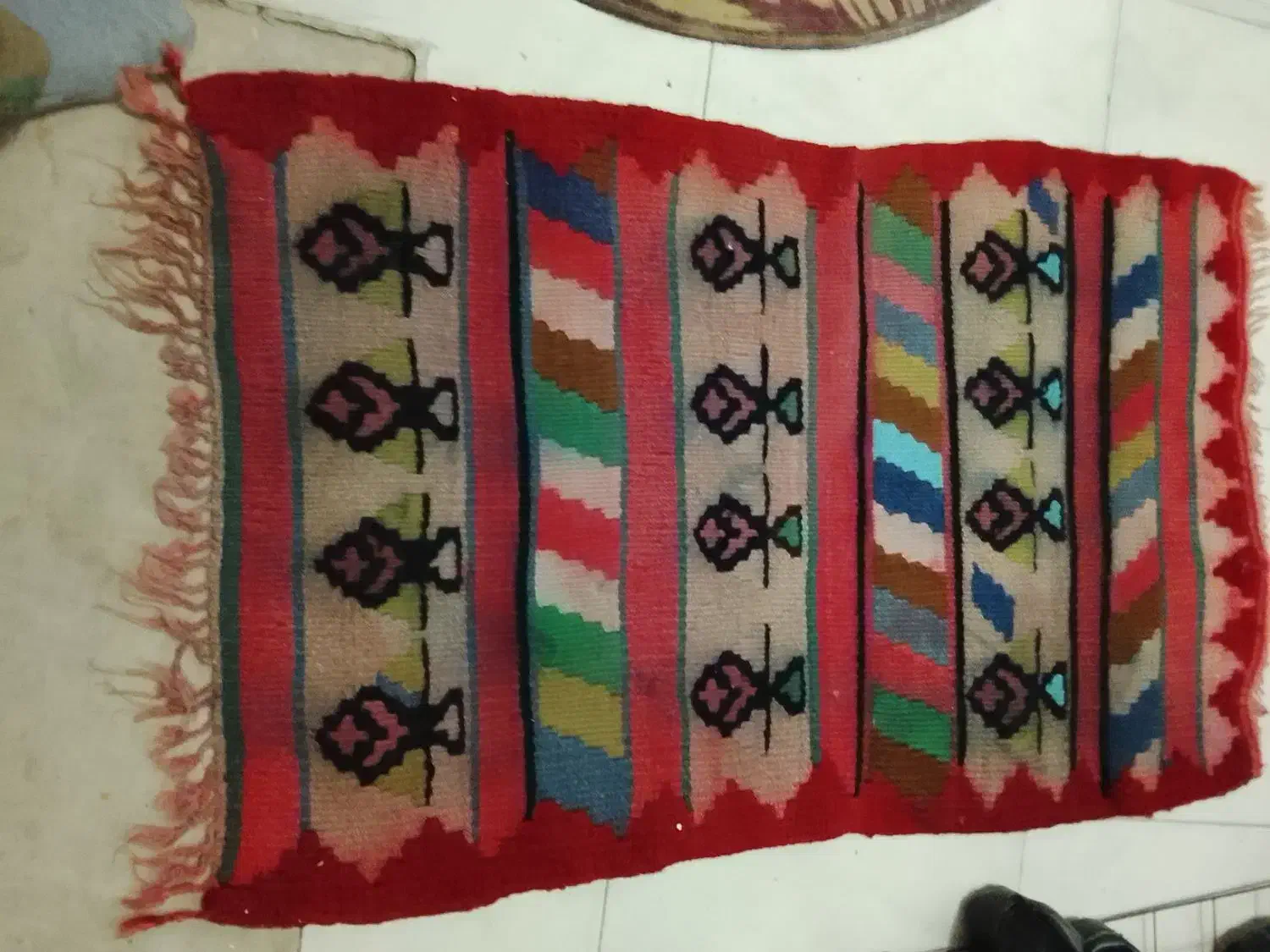 گلیم قدیمی کهنه|گلیم، جاجیم، گبه|بیجار, |دیوار