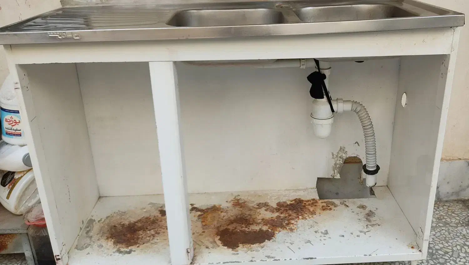 سینک با کابینت|آب‌چکان و نظم‌دهنده ظروف|خرم‌آباد, |دیوار