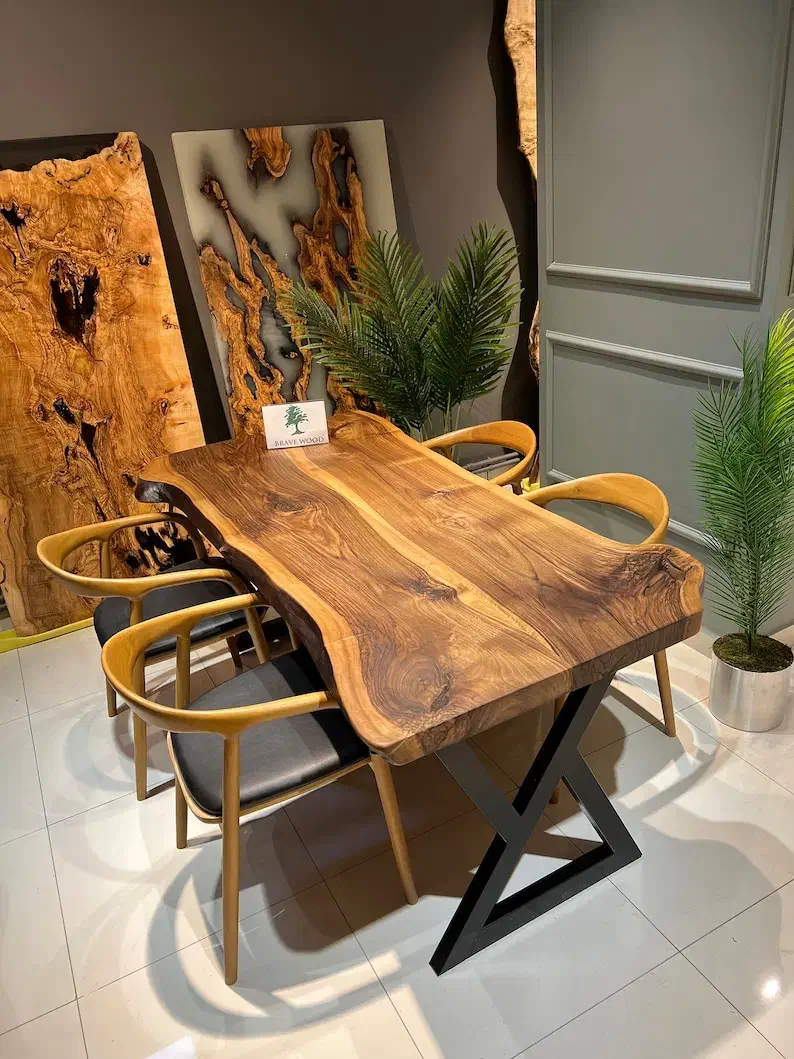 میز نهارخوری ۴ ۶ ۸ ۱۰ نفره چوبی اسلب روستیک / 009|میز و صندلی غذاخوری|تهران, هاشم‌آباد|دیوار