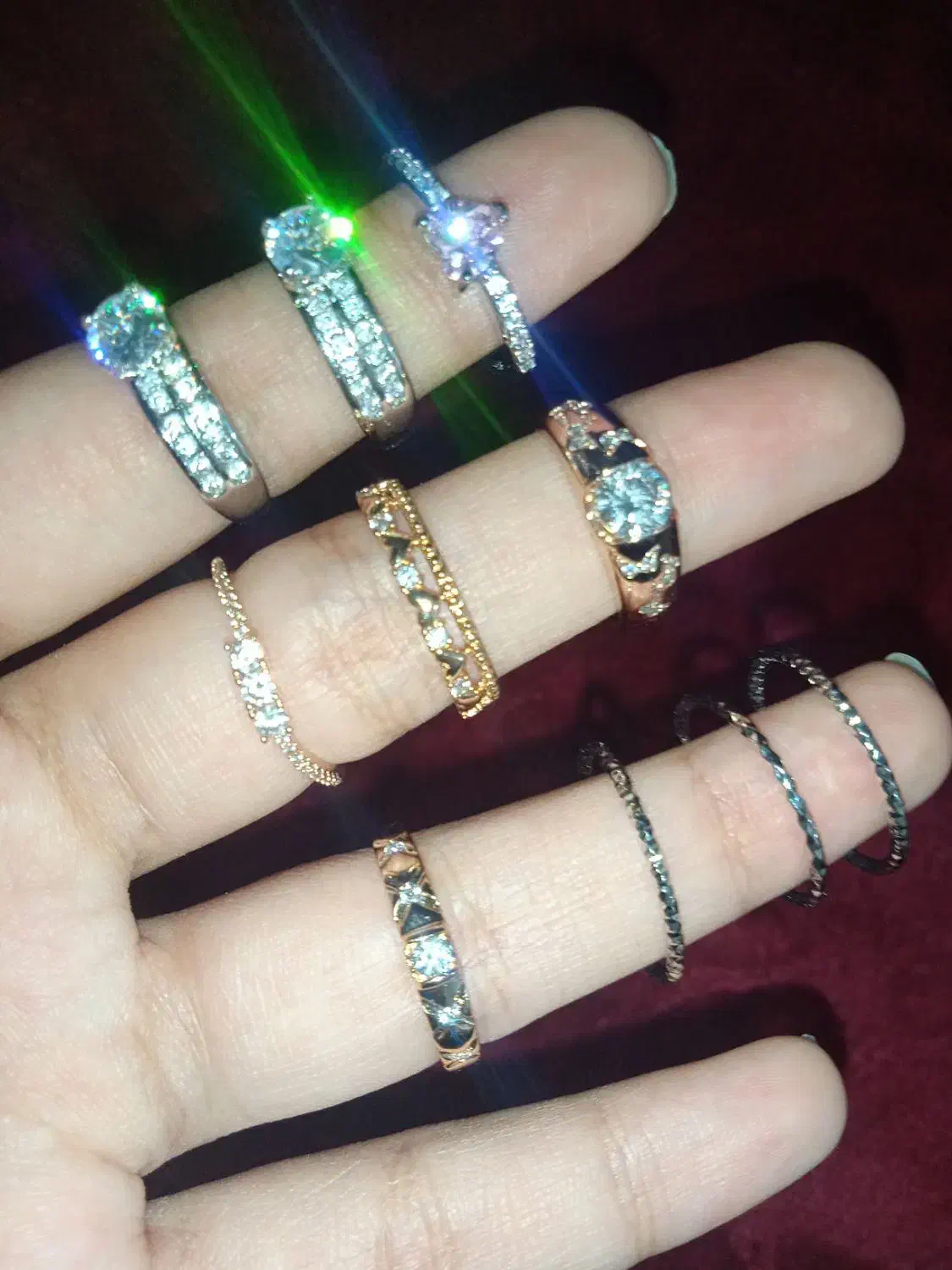 تعدادی انگشتر رنگ ثابت استیل و ژوپینگ اصل|بدلیجات|قم, ولیعصر|دیوار