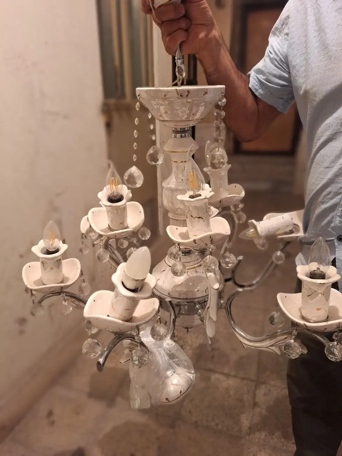 ۲تا لوستر چینی استیل|لوستر و چراغ آویز|تهران, شیخ هادی|دیوار