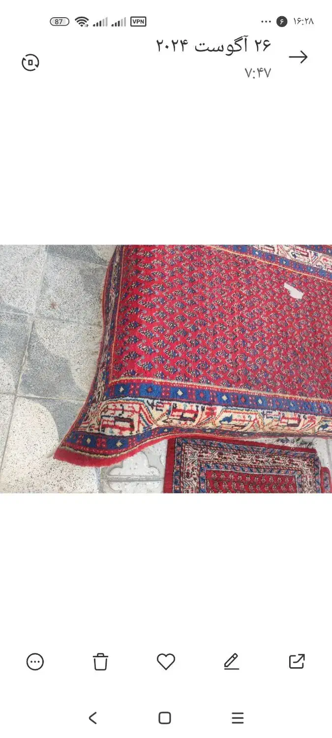 فرش وکناره فرش دستبافت|فرش|شیراز, کوزه گری|دیوار