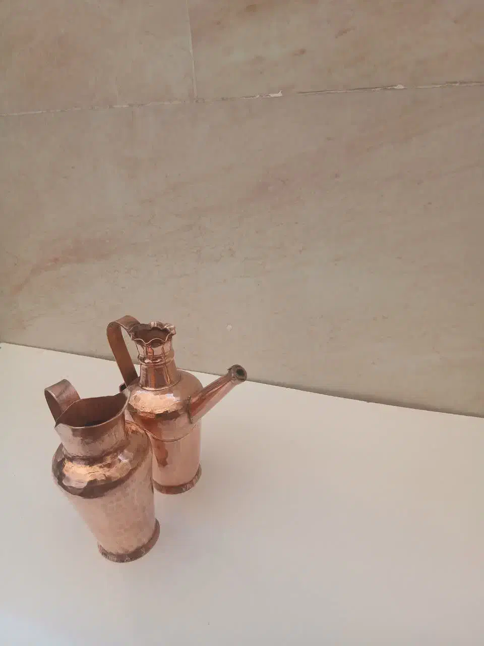 پارچ وآفتابه مسی دست ساز مینیاتوری|صنایع دستی و سایر لوازم تزئینی|قم, امامزاده ابراهیم|دیوار