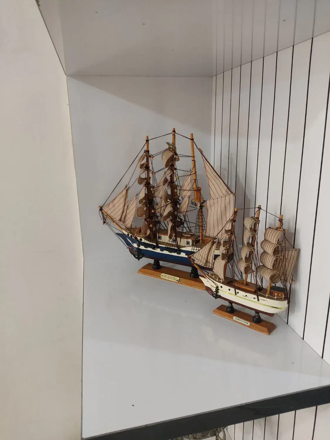 دوعدد کشتی دکوری چوبی|صنایع دستی و سایر لوازم تزئینی|اشترینان, |دیوار