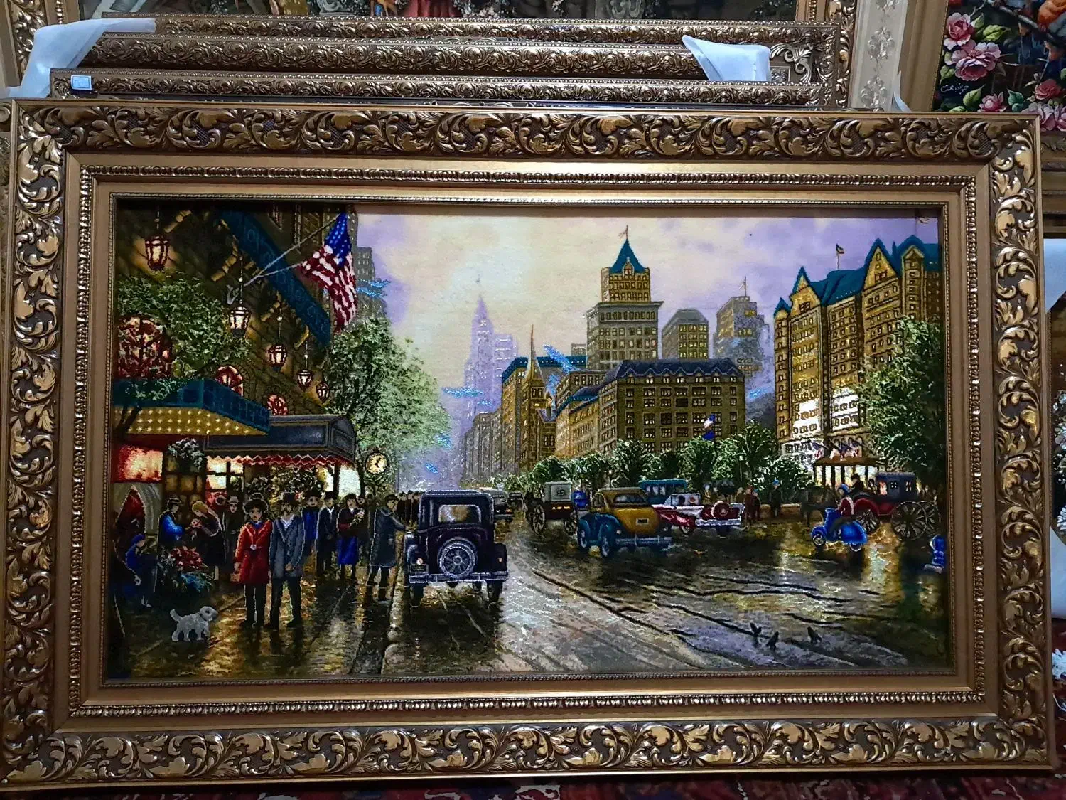 تابلوفرش دستبافت/تابلو فرش نیویورک سایز بزرگ|تابلو فرش|تهران, استاد معین|دیوار