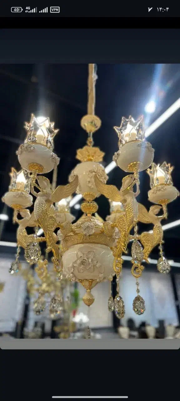 لوستر طلا سفید فروش تمام اقساطی|لوستر و چراغ آویز|ارومیه, |دیوار