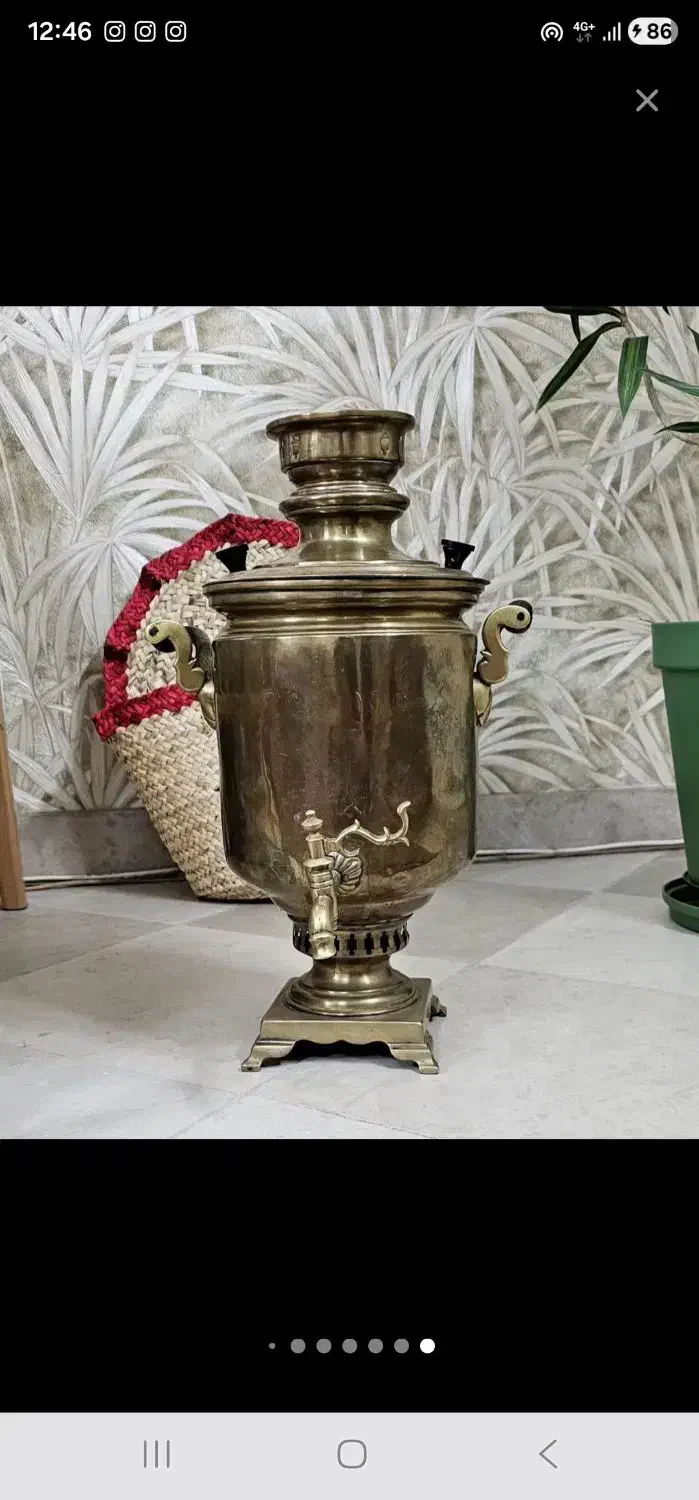 سماور ذغالی برنجی قدیمی|کلکسیون اشیاء عتیقه|تهران, آهنگ|دیوار