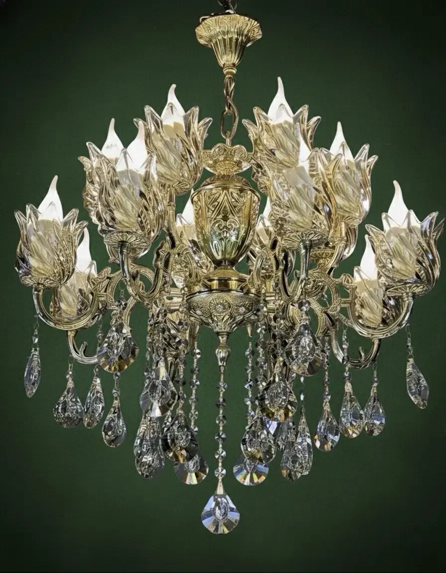 لوستر‌ 1‌6 شعله / طرح تعویض لوستر کهنه برنج با نو|لوستر و چراغ آویز|تهران, نعمت‌آباد|دیوار