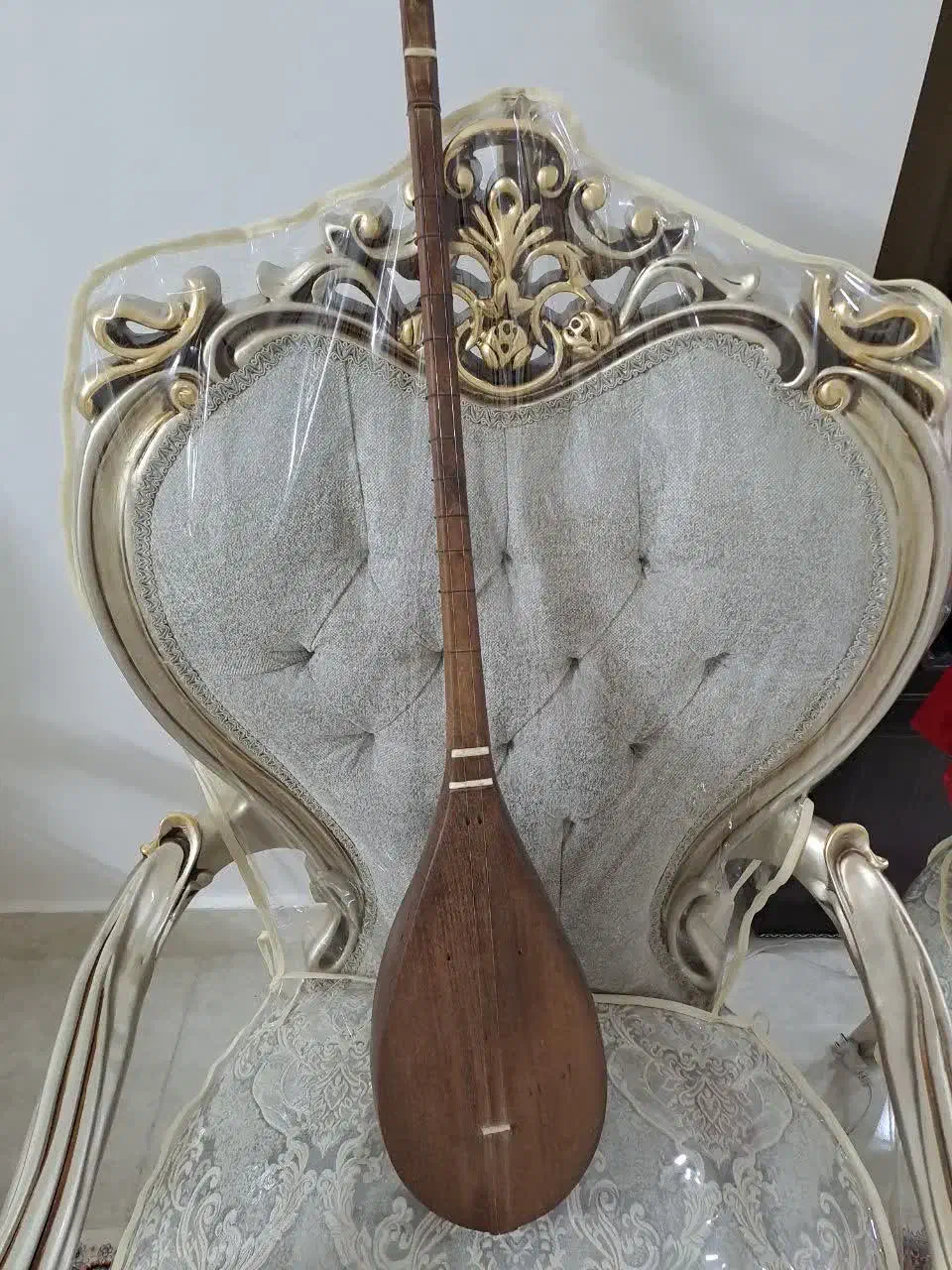 دوتار ساخت دست استاد یگانه|سازهای سنتی|درگز, |دیوار