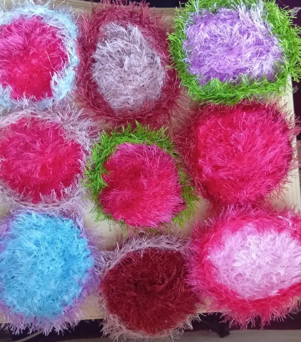 اسکاچ بافتنی با کاموا یوموش|سفره، حوله، دستمال آشپزخانه|اسکو, |دیوار