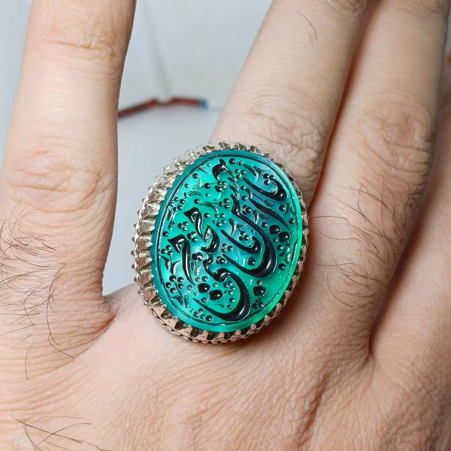 انگشتر نقره عقیق سبز طبیعی|جواهرات|تهران, امام زاده حسن|دیوار
