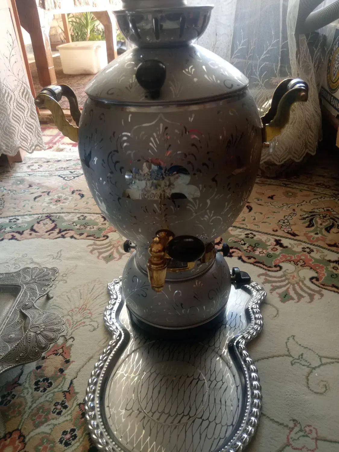 سماور نو. استفاده نشده قدیمی 9لیتری|سماور، چای‌ساز، قهوه‌ساز|نجف‌آباد, شهدای غربی|دیوار