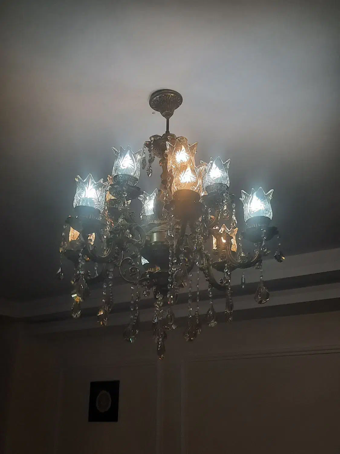 لوستر شاه عباسی ۶ شاخه ۱۲ گل|لوستر و چراغ آویز|بجنورد, |دیوار