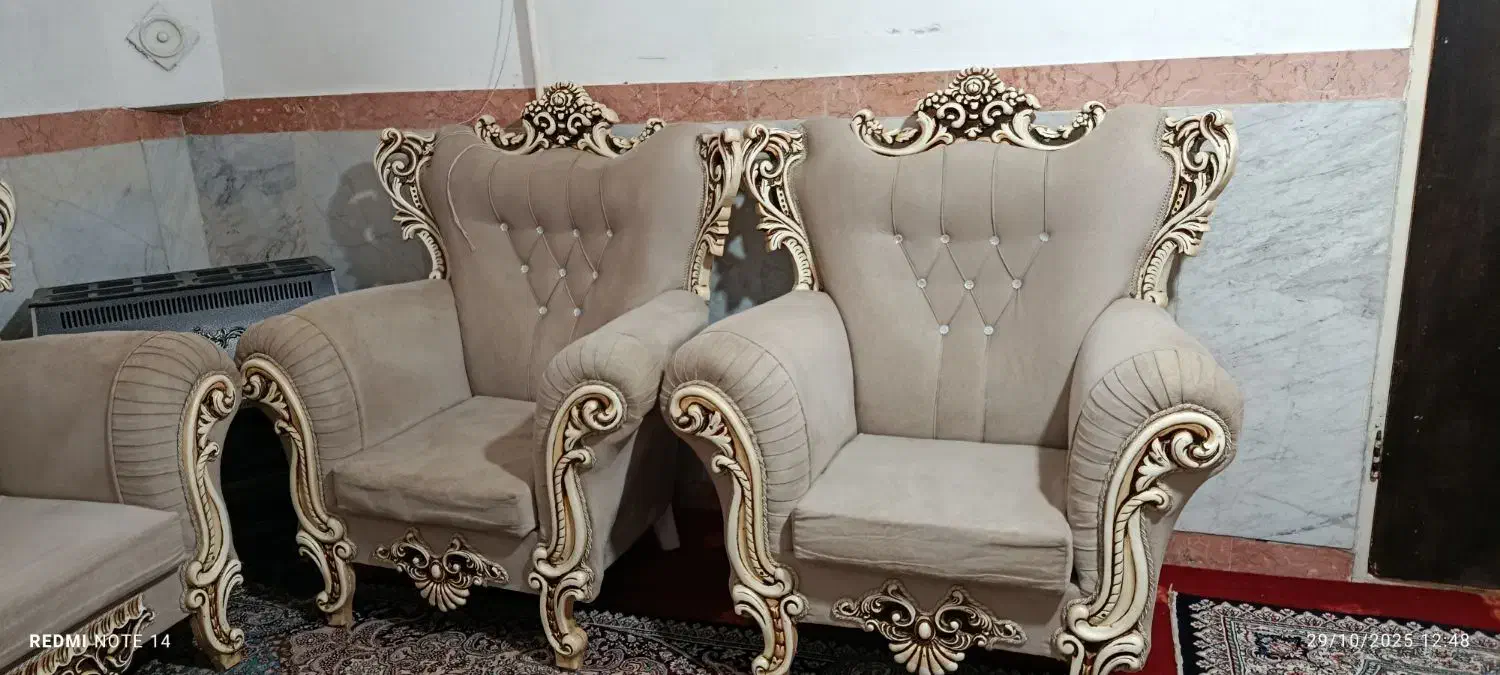 مبل سلطنتی ۷نفره|مبلمان خانگی و میز عسلی|دشتابی, |دیوار