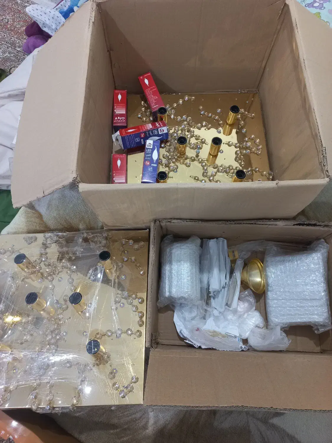 فروش دو عددلوستر۴۰ در ۴۰ مربع|لوستر و چراغ آویز|امیدیه, |دیوار