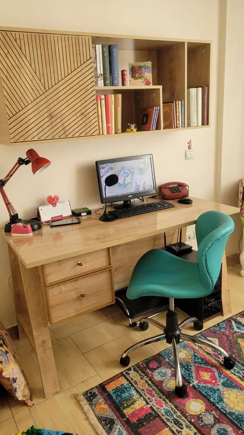 میز کامپیوتر به همراه کتابخانه|میز تحریر و کامپیوتر|مینودشت, |دیوار