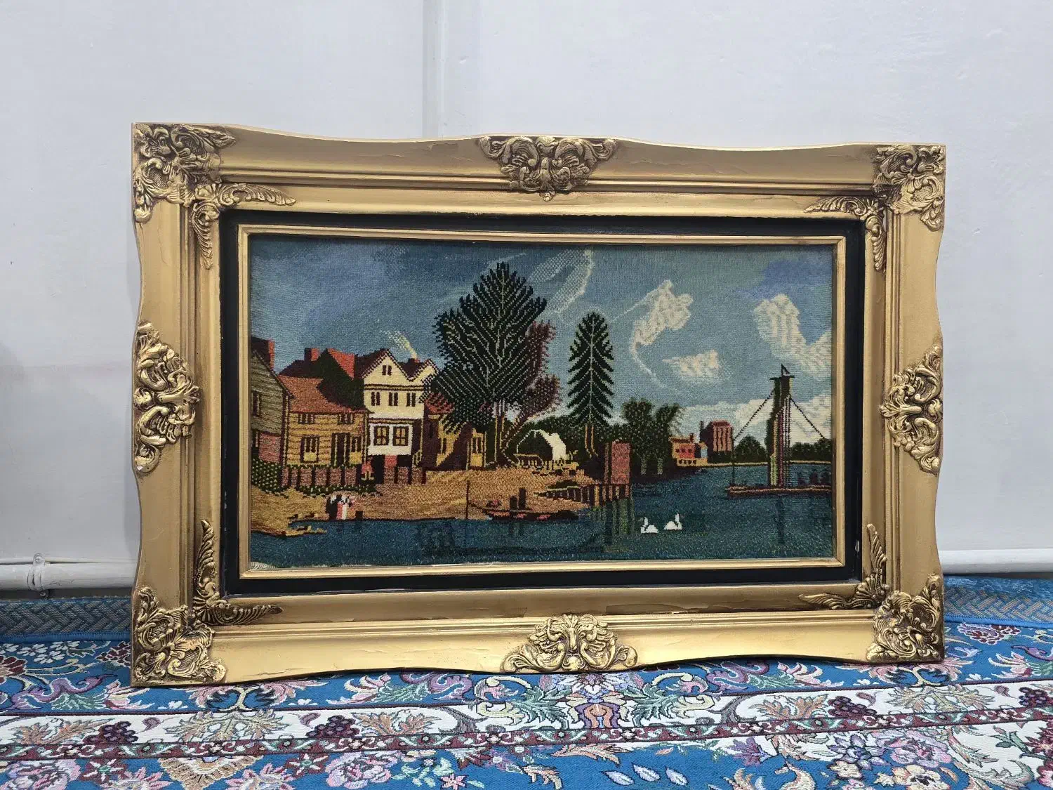 تابلو فرش دستبافت قدیمی|تابلو فرش|تکاب, |دیوار