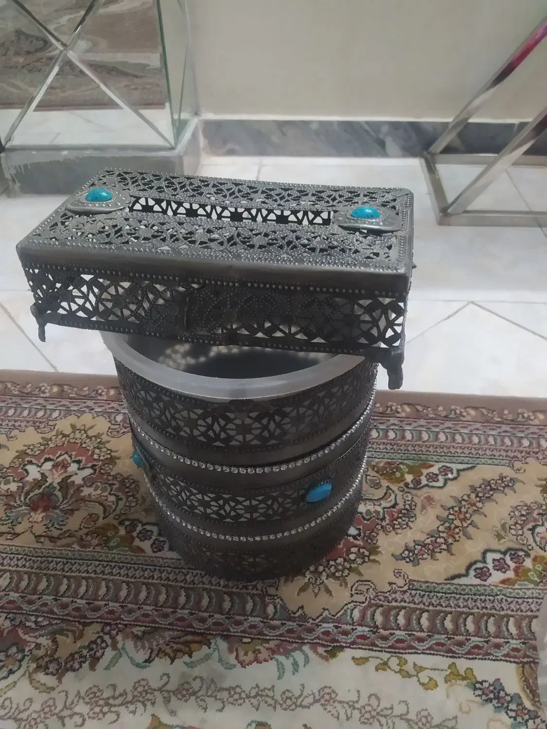 سطل زباله و جا دستمال کاغذی|صنایع دستی و سایر لوازم تزئینی|تهران, گمرک|دیوار