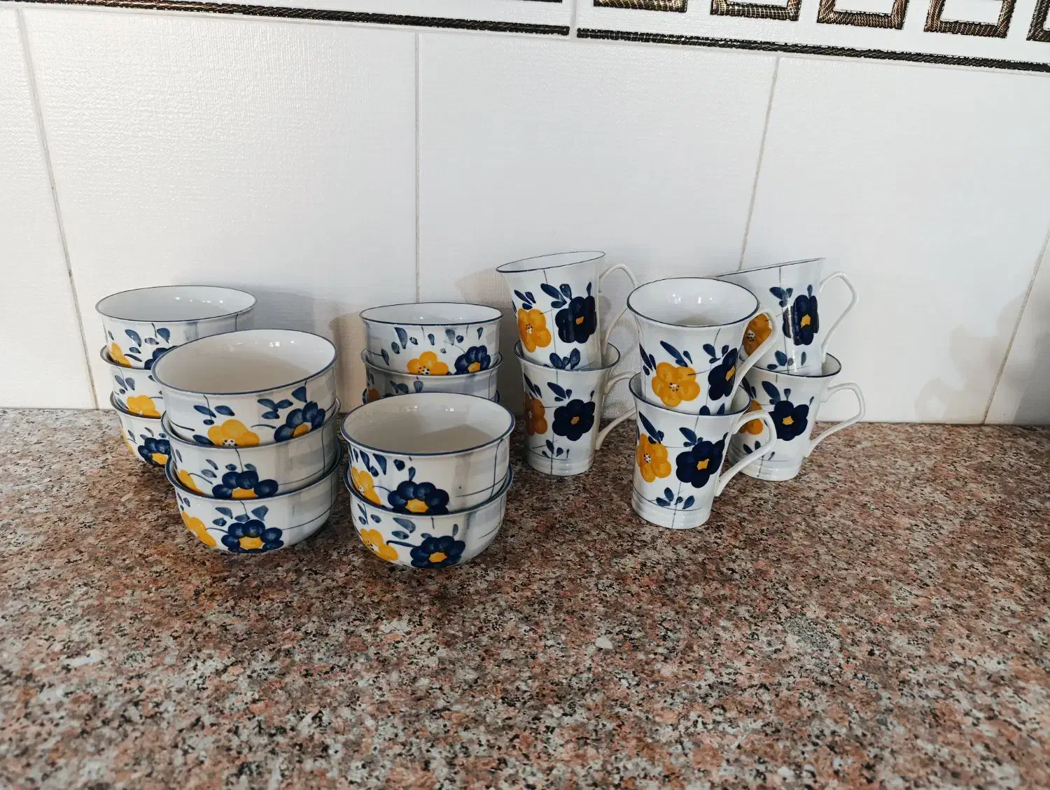 ظروف گل پنبه ایی|ظروف سرو و پذیرایی|بندر گناوه, |دیوار