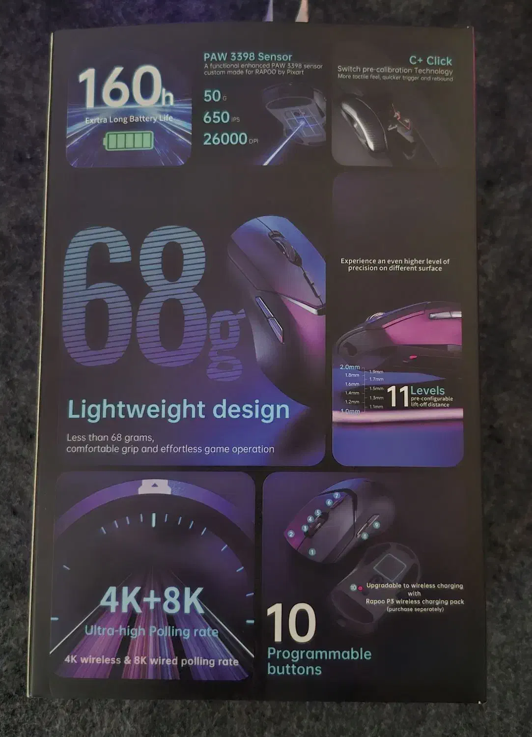 موس گیمینگ 4k 8k رپو VT9 PRO|قطعات و لوازم جانبی رایانه|تهران, استخر|دیوار