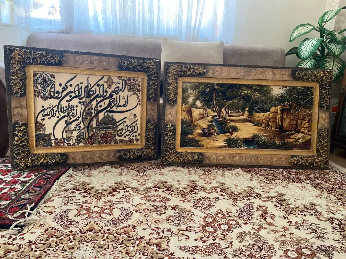 دو عدد تابلو فرش|تابلو فرش|سنندج, |دیوار