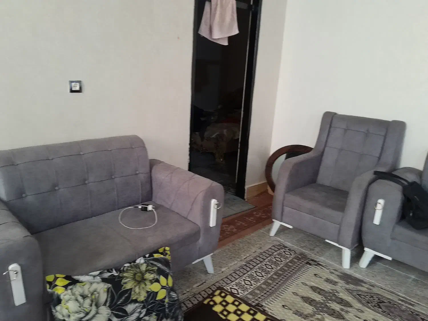 مبل طوسی رنگ هفت نفر|مبلمان خانگی و میز عسلی|زاغه, |دیوار