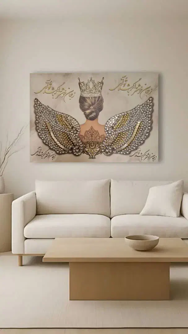 تابلو میکس مدیا نگین کاری و دیجیتال آرت ۷۰×۱۲۰|تابلو، نقاشی، عکس|تهران, چیتگر شمالی|دیوار