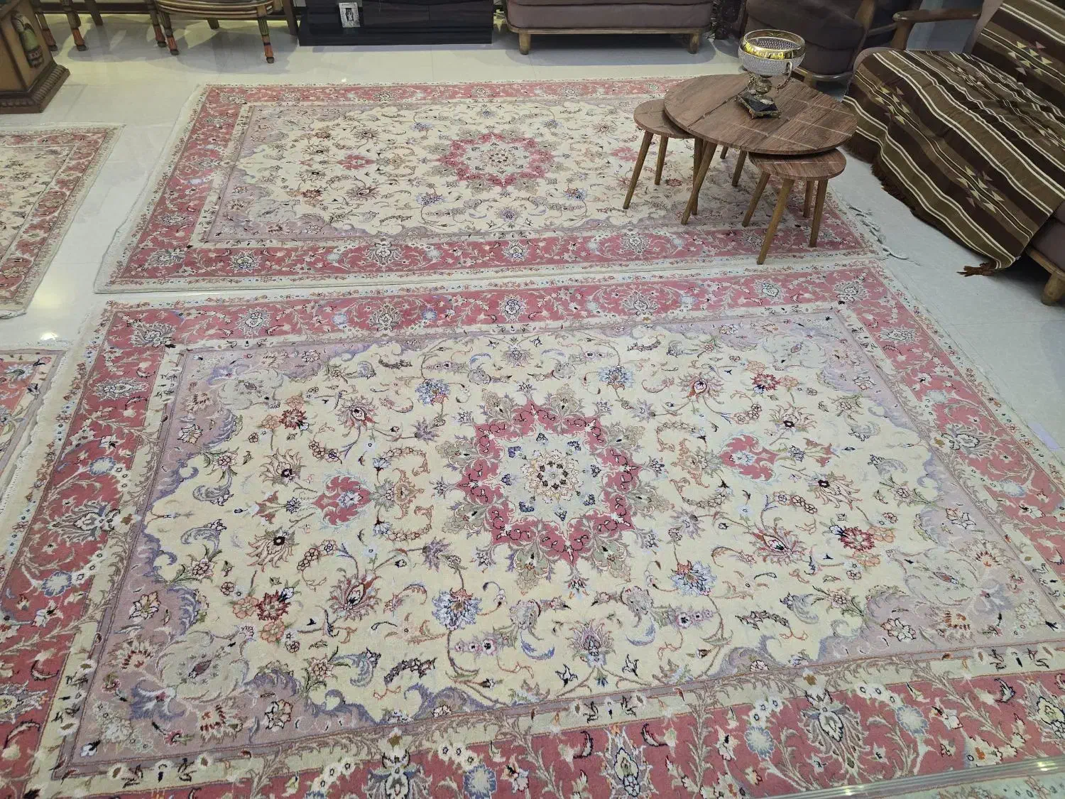 فرش دستباف گل ابریشم طرح علیای تبریز (جفت ۶متری)|فرش|تهران, آرارات|دیوار