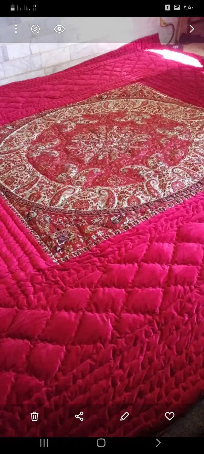 لحاف کرسی ۴در۴ دستدوز|رختخواب، بالش، پتو|اقبالیه, |دیوار