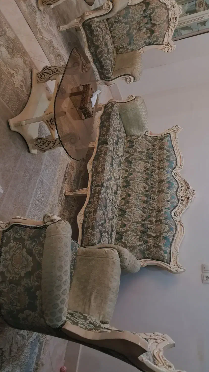 مبل ۷ نفره سالم همراه جلو مبلی ومیز عسلی|مبلمان خانگی و میز عسلی|نظرآباد, نظرآباد|دیوار