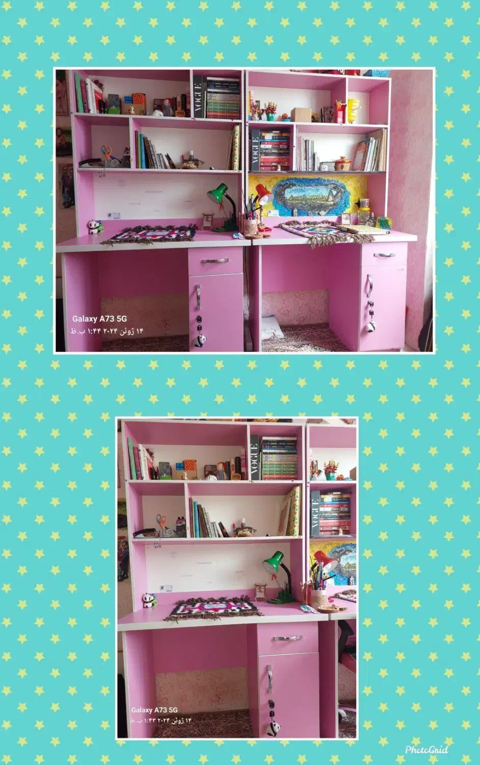 تخت دوطبقه ومیزتحریر کتابخانه دار|تخت و سرویس خواب|محمدیه-قزوین, |دیوار