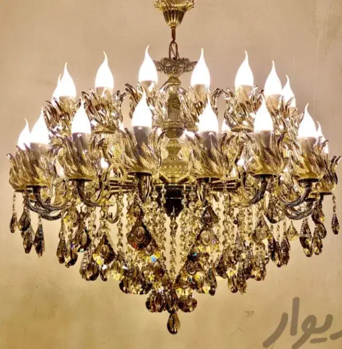 لوستر. ۱۲ .شاخ.ه۲۴ شعله تمام بر.نز پرکار و سنگین|لوستر و چراغ آویز|هشتگرد, شهرک اداری|دیوار