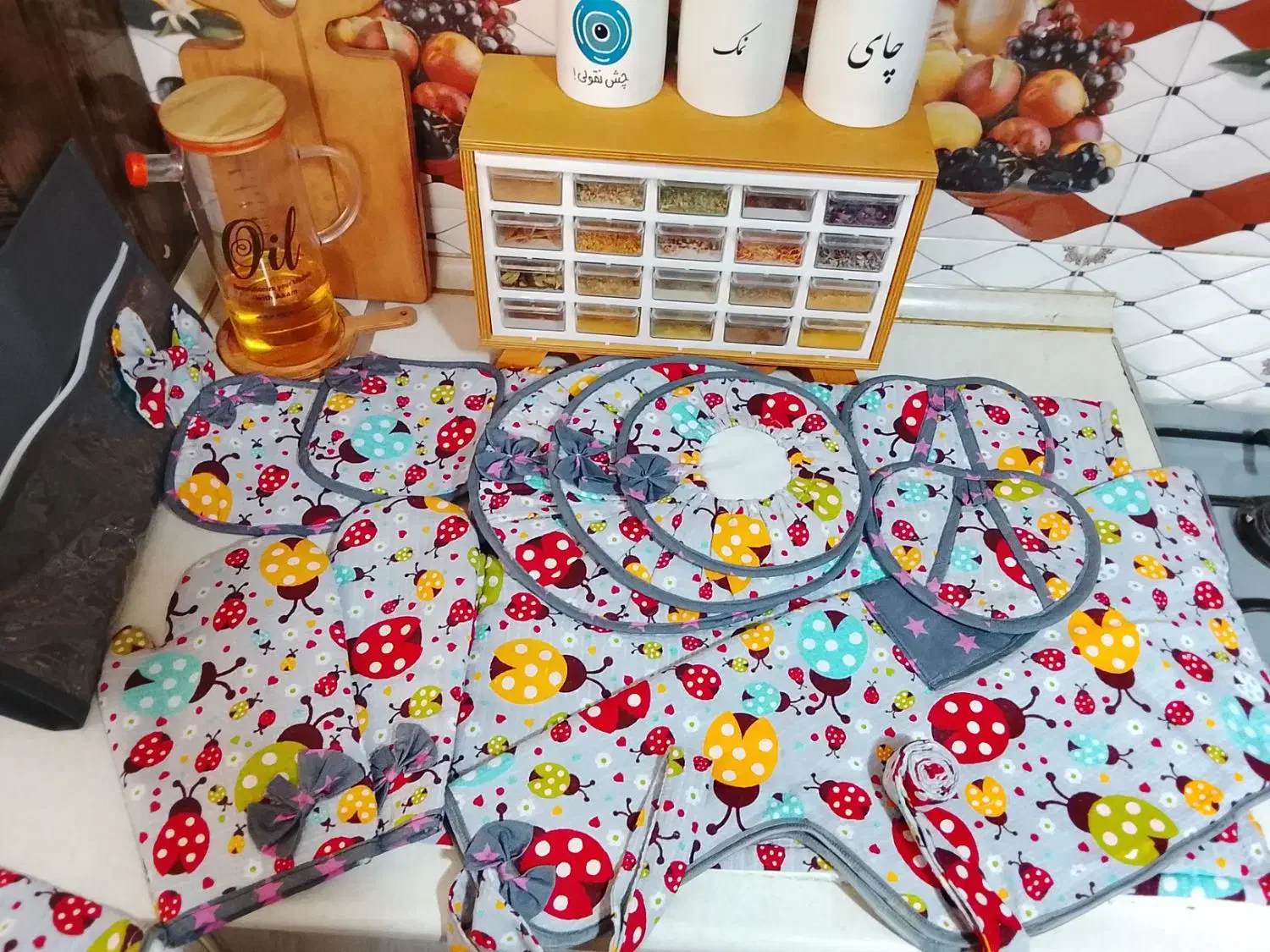 سرویس دمکنی|سفره، حوله، دستمال آشپزخانه|خوشاب, |دیوار