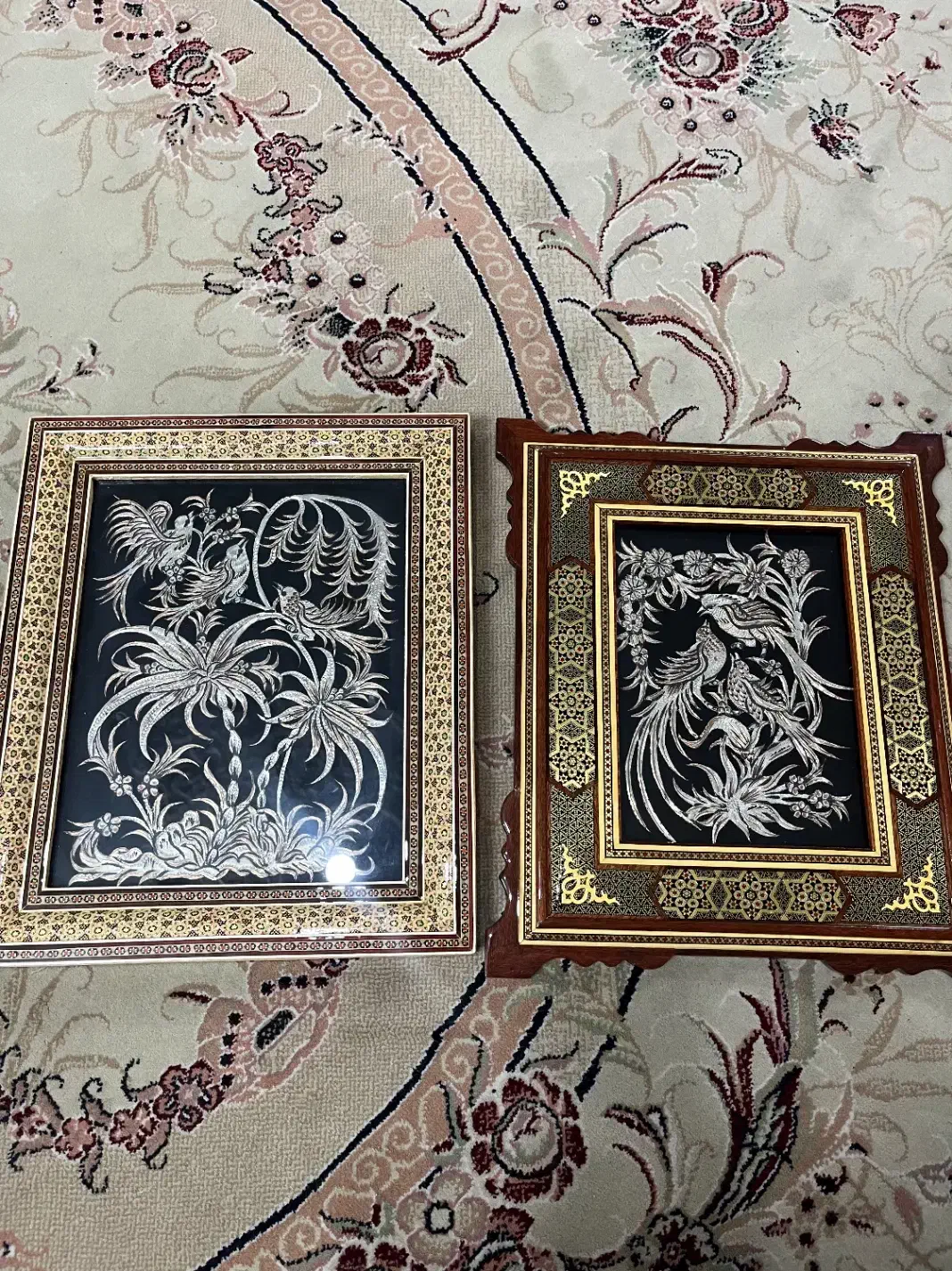 تابلوی قلم زنی مسی با قاب حاتم کاری|تابلو، نقاشی، عکس|ری, فیروزآبادی|دیوار