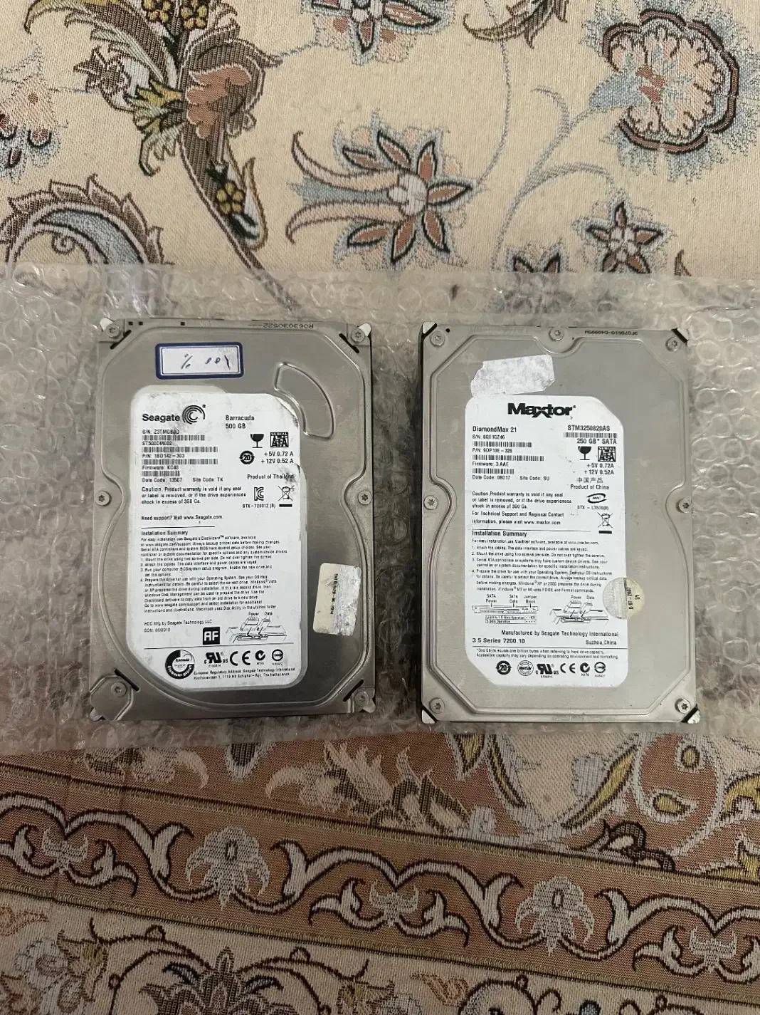 ۲عدد هارد۵۰۰ گیگ و ۲۵۰گیگ|قطعات و لوازم جانبی رایانه|تهران, صد دستگاه|دیوار