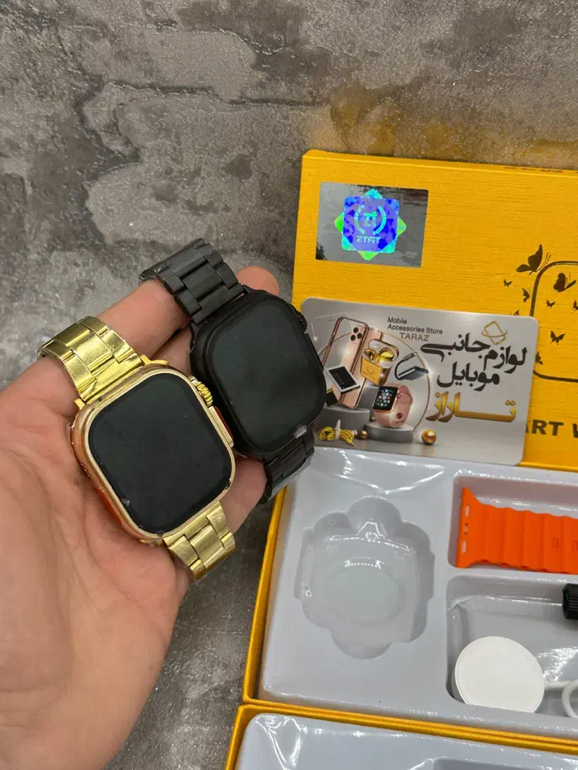 ساعت هوشمند اپل واچ طلایی و مشکی با بند استیل|ساعت|کرج, گلشهر|دیوار